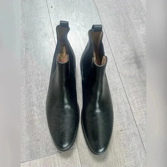 TAFT Black Leather Chelsea Pull On Ankle Boots Handcrafted In Spain Size 10 - Picture 6 of 7